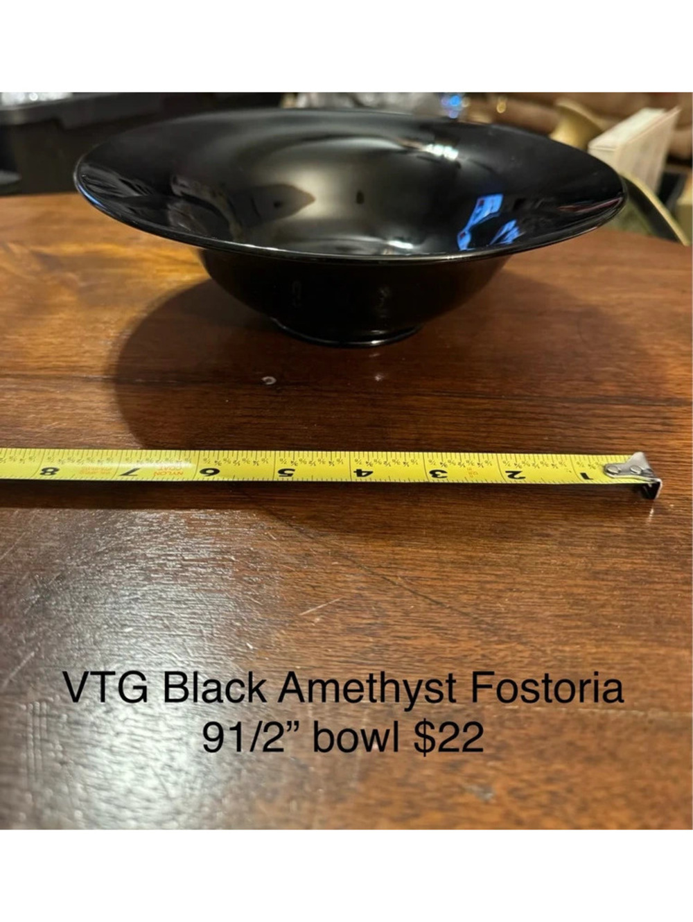VTG black amethyst Fostoria 9 1/2” bowl